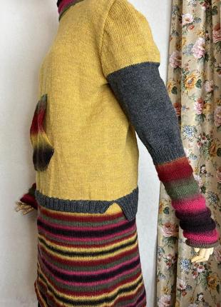 Винтаж, Шерстяное, вязаное платье,етно бохо,стиль vivienne westwood,7 фото