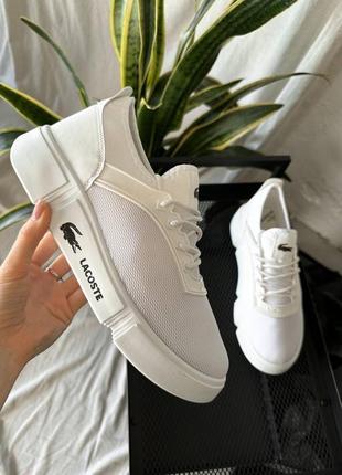 Мужские кроссовки lacoste white белые стильные 40, 41, 42, 43, 44