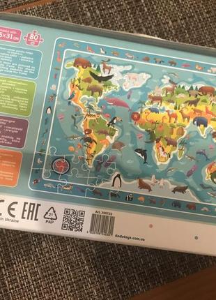 Картонные пазлы «карта мира», dodo. 80 элементов.3 фото