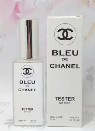 Тестер мужской парфюмированной воды chanel bleu de chanel (шанель блю где шаннель) 60 ml