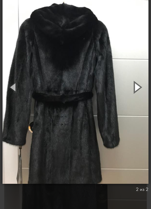 Шуба норковая с капишоном черный френч kopengagen furs2 фото