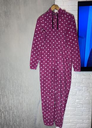 Флисовое кигуруми в горох сплошная пижама loungeable, m1 фото