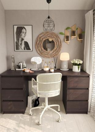 Стол компьютерный т-228 с 2 тумбами ш 1580 / в 758 / г 600 мм в цвете венге