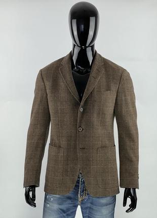 Шерстяной пиджак в клетку boss sartoria circolo barena lbm