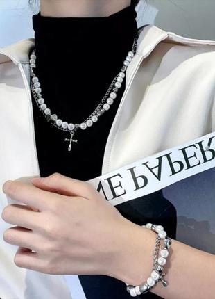 Набір намисто браслет хрест