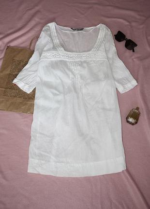 Белая туника на пляж zara