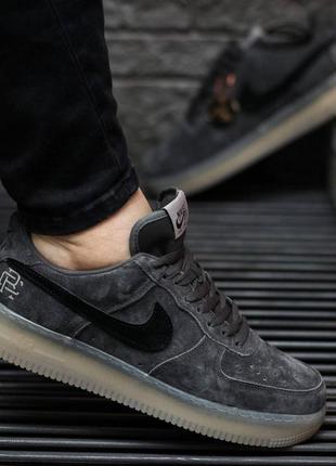 Мужские кроссовки nike air force low luxury suede dark grey / smb