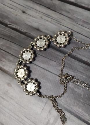 Колье металл стеклянные кристаллы 4