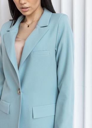 Пиджак женский однобортный, однотонны,  мятный, original brand, premium quality2 фото
