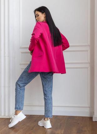 Піджак жіночий однобортний, однотонні, малиновий, original brand, premium quality3 фото