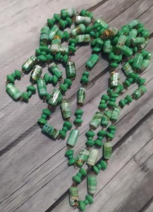 Ожерелье длинное с художественного стекла винтаж