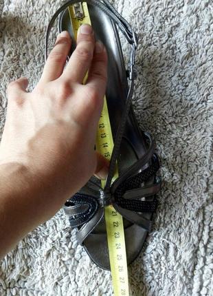 Кожаные босоножки графит сер�ебро сандалии кожа от lotus италия