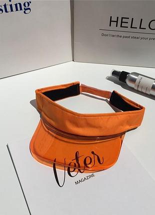 Прозрачный козырек one size оранжевый