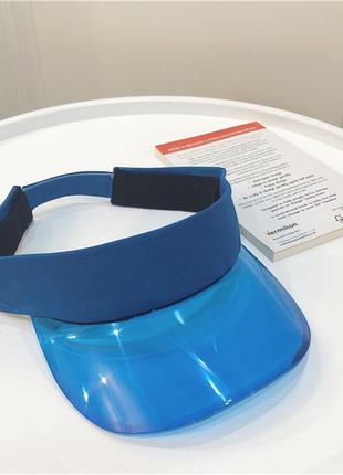 Прозрачный козырек one size синий