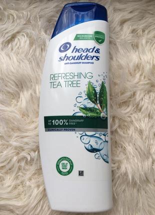 Шампунь проти від лупи свіжість чайного дерева head & and shoulders refreshing tea tree 400 ml мл жіночий чоловічий унісекс для жінок чоловіків