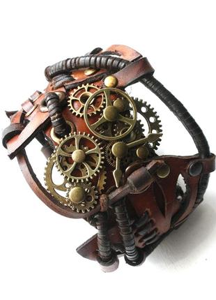 Шкіряний браслет стимпанк