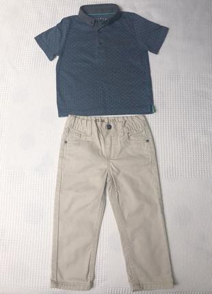 Летний комплект поло tu + штаны denim co на 2-3 года рост 98см.2 фото
