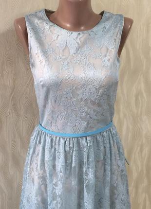 Мереживне плаття м'ятного кольору miss selfridge,р. 86 фото