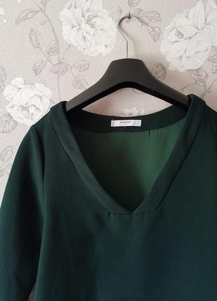 Шикарне плаття смарагдового кольору з v-подібним вирізом,зелене офісне пряме плаття3 фото
