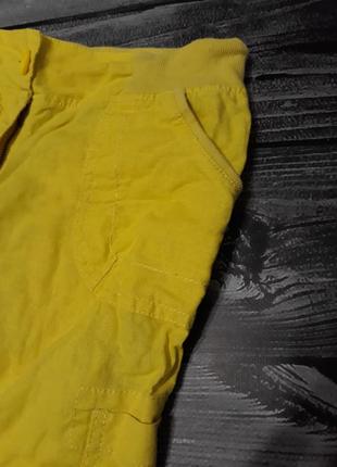 Яркие бриджи на резинке с карманами, лён2 фото