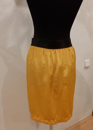 Желтая легкая юбка на резинке vero moda раз.l-xl4 фото