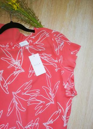Блуза нова з рюшами коралова4 фото