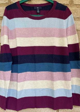 1, легкий структурированный полосатый свитерок размер м  gap оригинал