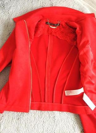 Замшевая красная куртка- косуха.9 фото
