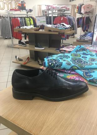 Туфлі чоловічі, чорні, шкіряні, kiabi, розмір 40