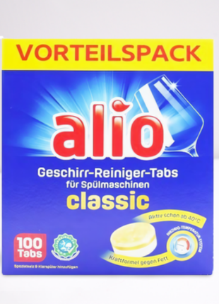 Таблетки для посудомоечных машин alio classic xxl 100 шт. німеччина