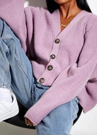Распродажа! нежный акриловый кардиган свитшот фиалкового цвета