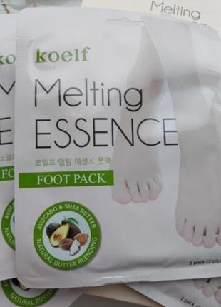 Пом якшувальна маска для ніг у вигляді шкарпеток koelf melting essence foot pack2 фото