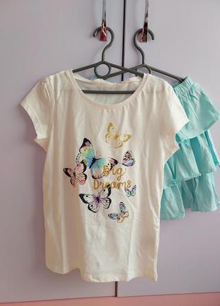 Костюм комплект футболка і спідниця h&m hm для дівчинки3 фото