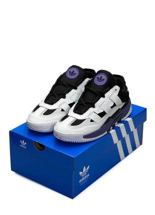 Мужские кроссовки adidas originals niteball white black purple#адидас