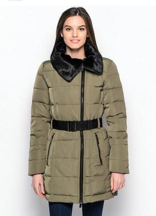 Пуховик mango хакі