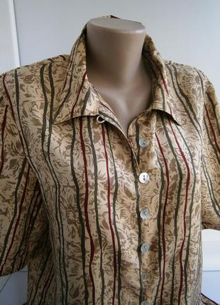 Красивая, винтажная женская блуза из натурального шелка. new fast2 фото