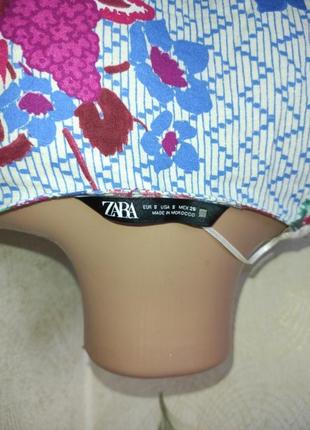 Блуза кофта с коротким рукавом zara с рукавами воланами5 фото
