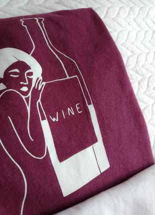 Бордова бавовняна футболка wine5 фото