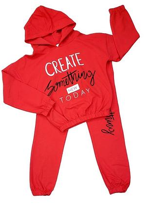 Костюм спортивний для дівчаток. підлітковий. кофта - худі/ штани на резинці внизу.  виробник туреччина 🇹🇷