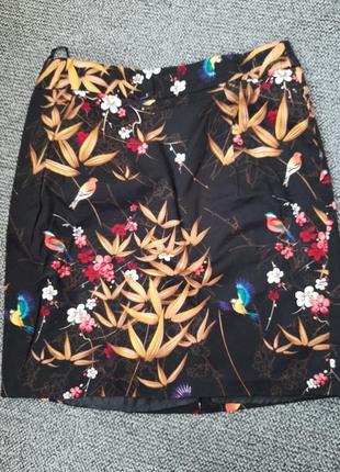 Спiдниця котонова класична з осiннiм мотивом