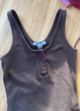 Боди xs цвет коричневый