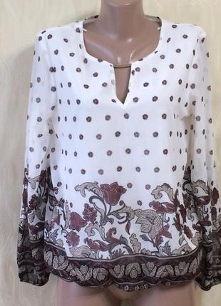 Нарядная шелковая блуза f&f, р.12