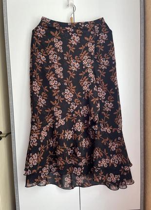 Длинная юбка в цветочный принт2 фото