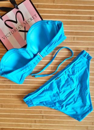 Яскравий купальник бандо без пушу оригінал victorias secret2 фото