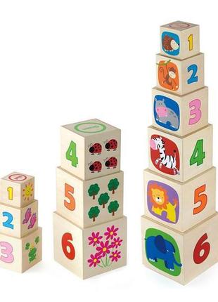 Дерев'яні кубики-пірамідка viga toys з цифрами (50392) ll4 фото