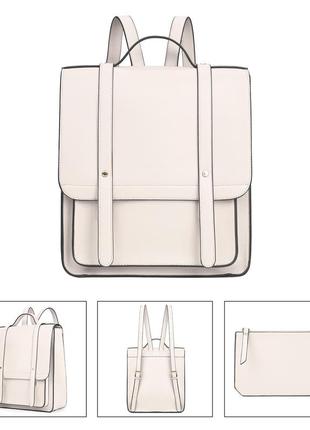 Жіночий рюкзак для ноутбука ecosusi білий (es1202001a022) ll6 фото