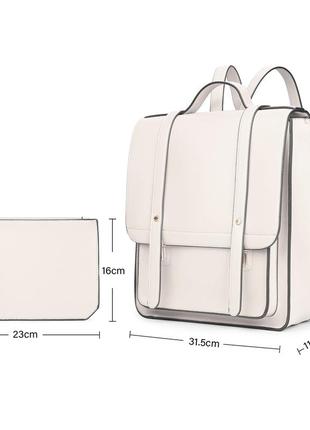 Жіночий рюкзак для ноутбука ecosusi білий (es1202001a022) ll4 фото