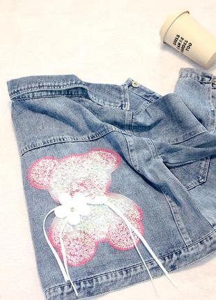 Джинсовая куртка джинсовка на весну для девочки 134/140 см размер2 фото