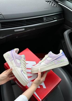 Женские кроссовки nike air force 1 shadow beige violet