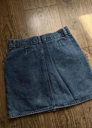 Джинсовая мини юбка на пуговицах6 фото